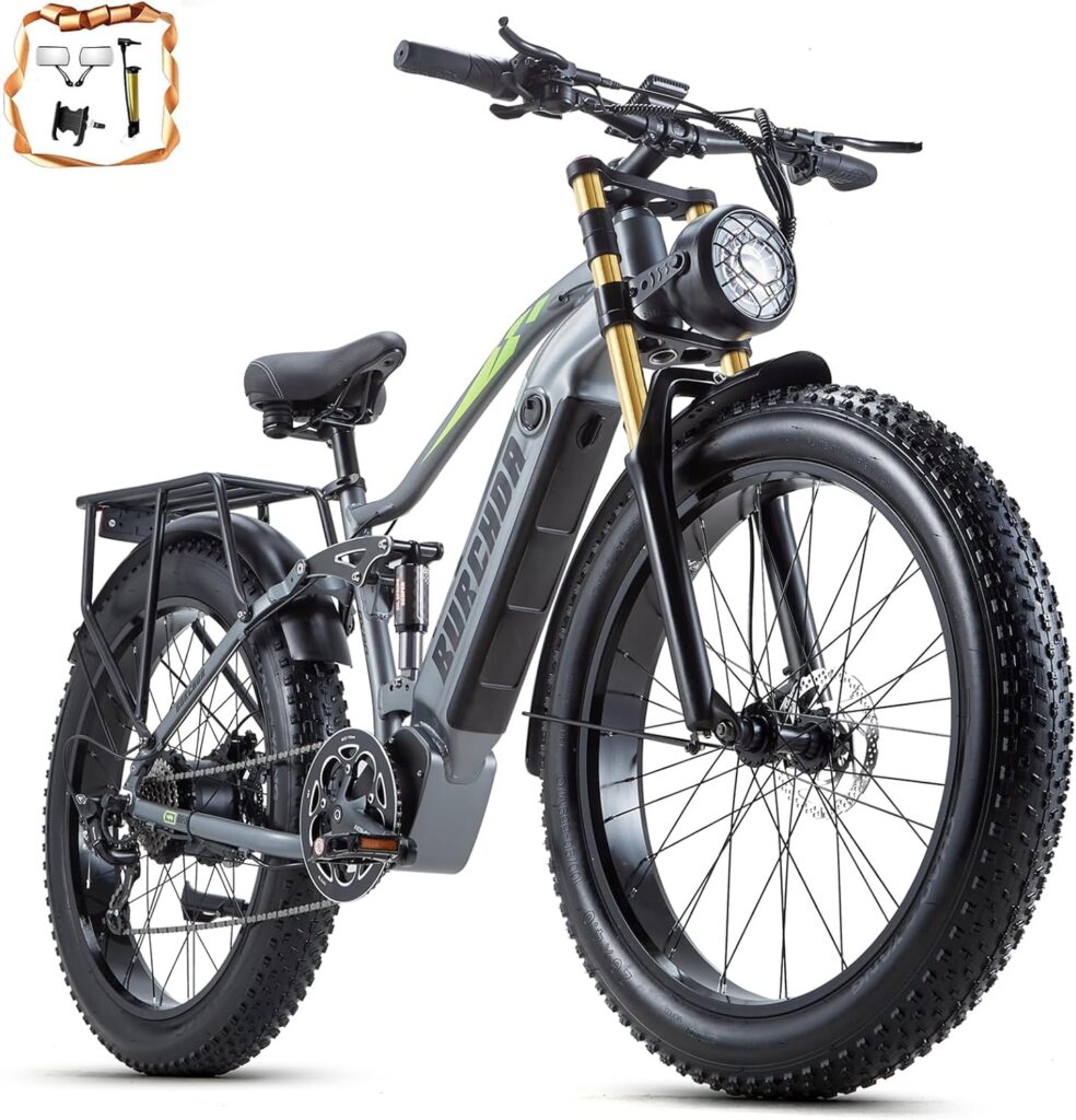 DAMSON Electric Bike for Adult 1000W Ebike 48V 20AH Removable Battery 26X4Fat Tire up to 30MPH 75 Miles Long Range Off Road Beach Mountain Electric Bicycle with Dual Hydraulic Disc Brakes