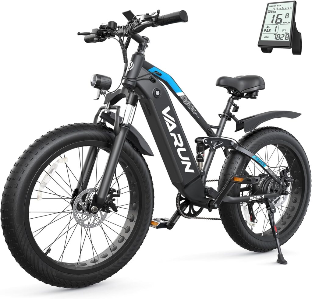 Ebikes for Adults - E Bikes for Men 1000W（Peak）Electric Bike Up to 28 MPH - Fat Tire Electric Mountain Bike 7-Speed  Range up to 60 Miles - Equipped 48V/16Ah Removable Battery with 26 Fat Tire