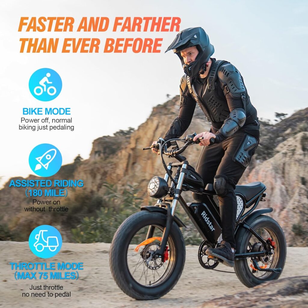 Electric Bike for Adults, 1000/2000W, 25/30/37MPH,48V-52V, 20AH,40AH Battery, Max 50-180 Miles Electric Motorcycle, 20 Fat Tire Dirt Bike, Shamano 7-Speed E-Bike