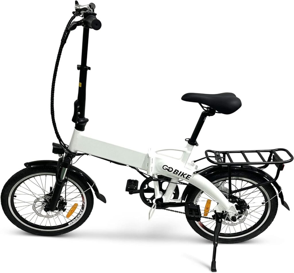 Futuro Foldable Lightweight Electric Bike - 35 Mile Range 48V 350W Motor Electric City Bike for Adults, Shimano 7 Speed Shift, Step Through Motorized Bike by GOBIKE