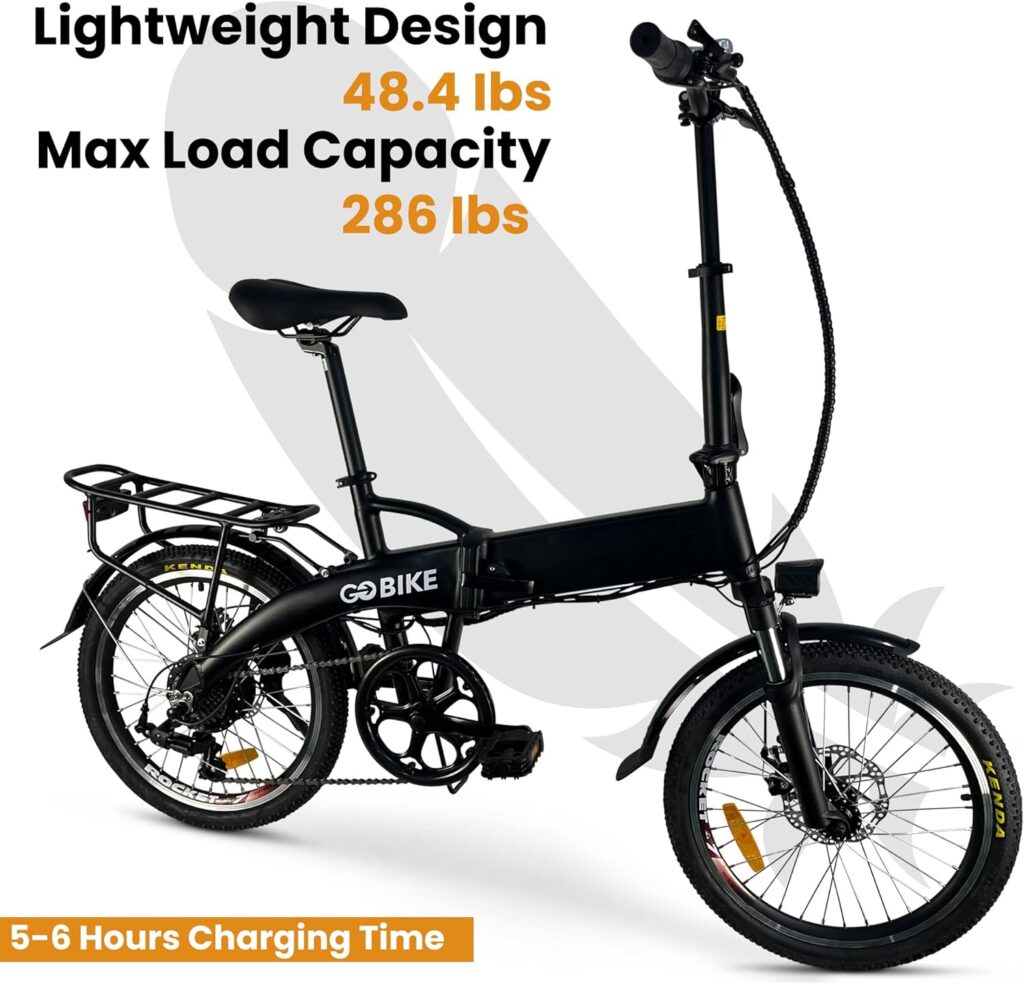 Futuro Foldable Lightweight Electric Bike - 35 Mile Range 48V 350W Motor Electric City Bike for Adults, Shimano 7 Speed Shift, Step Through Motorized Bike by GOBIKE