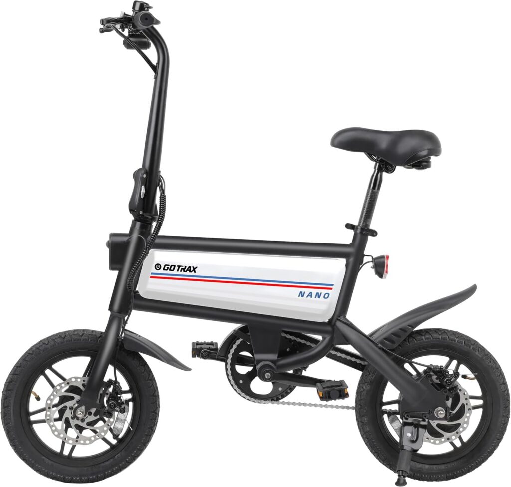 Gotrax Nano 14 Electric Bike, Max Range 25Miles(Pedal-Assist)Max Speed 15.5Mph, 250W/350W Folding E-Bike with Removable Battery, Adjustable SeatDual Fenders, Commuter Electric Bicycle for Ages 13+