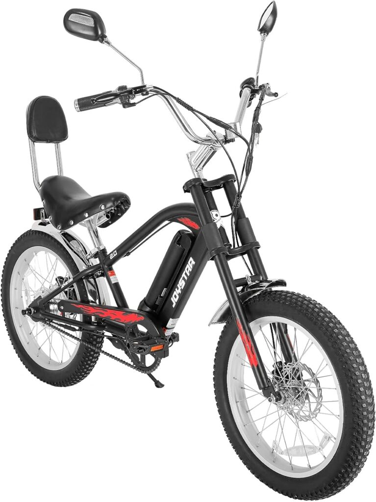 JOYSTAR 20 Electric Bike, Motorcycle Ebike with 250W Brushless Motor, 20x3.0 Fat Tire Cruiser E-Bike for Adults, Chopper Style Electric Bicycle