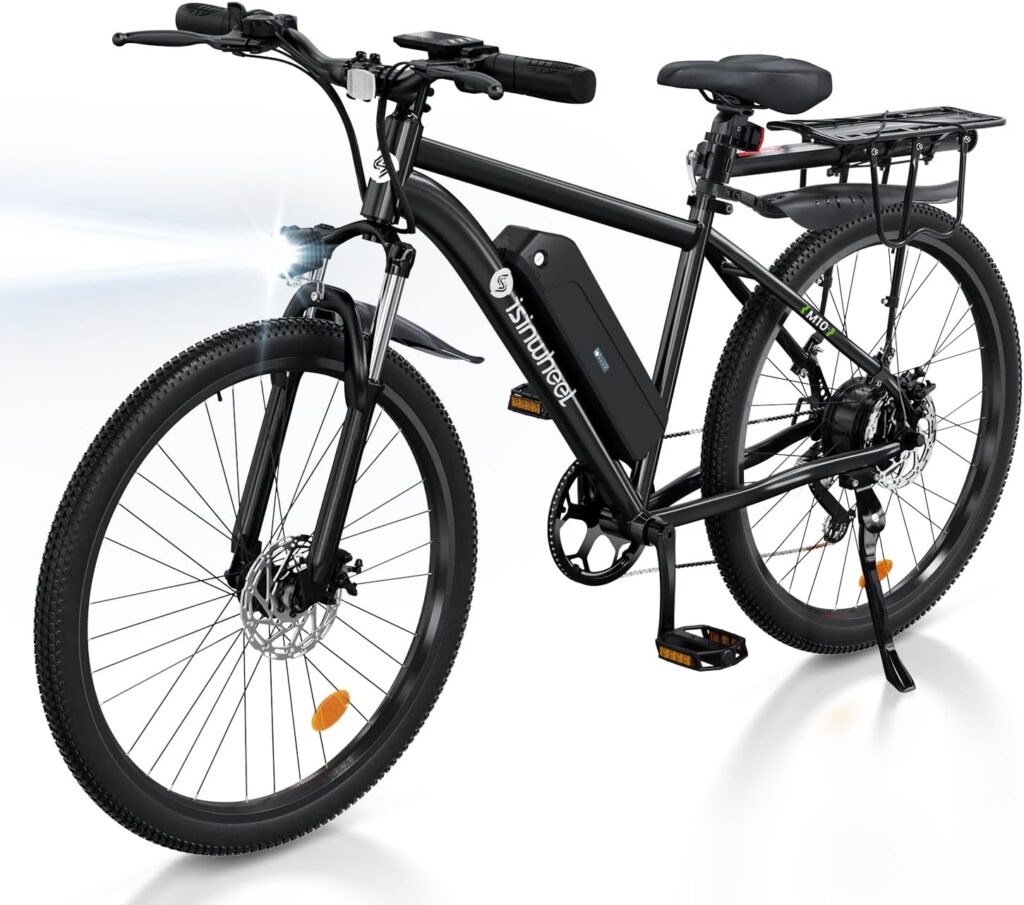 M10 Electric Bike Adult 500W, 26Commuting Electric Mountain Bike 20MPH Max Range 55+ Miles, 36V 374.4Wh Removable Battery, Professional 35-Speed, Front Fork Suspension Lightweight Electric Bicycle