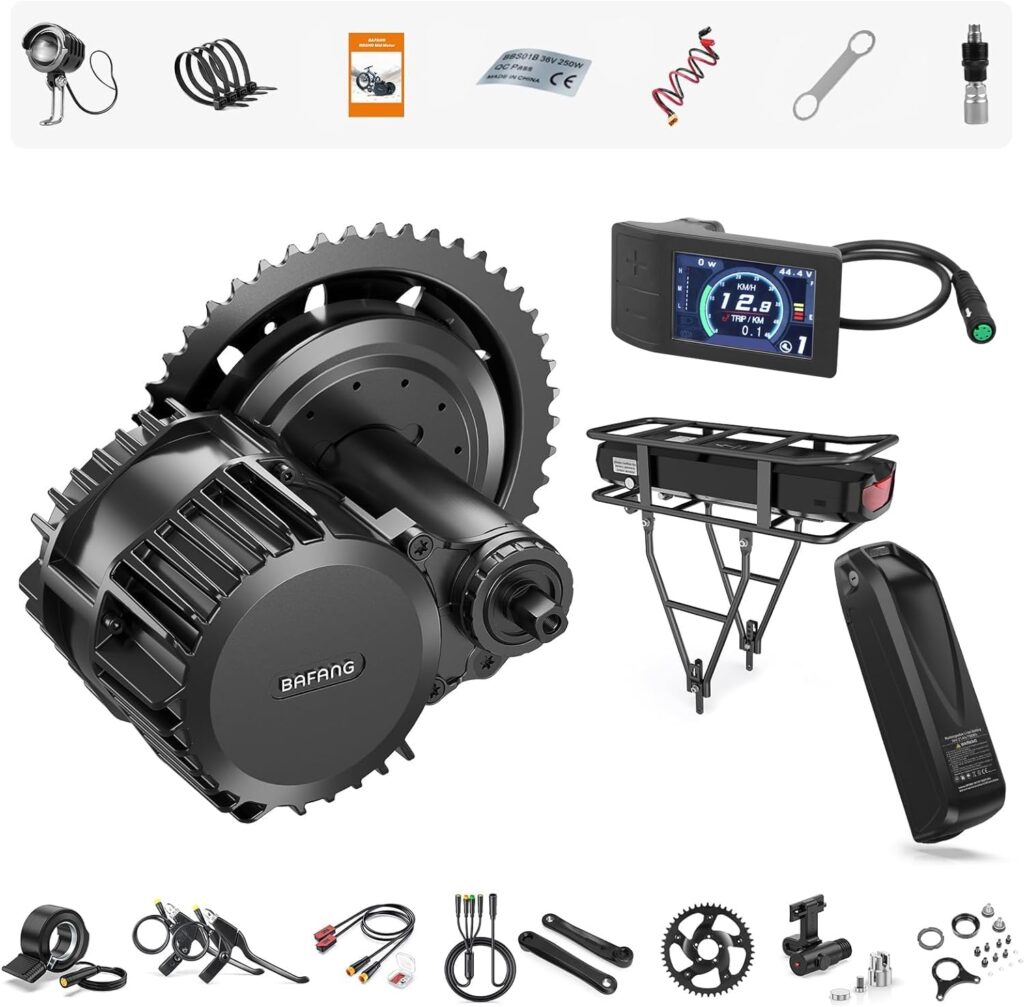 BAFANG 1000W Mid Drive Kit : BBS03 HD 52V 48V Motor with Battery (Optional), 8Fun M615 Motor with Display  Chainring for BB 68mm, G320 DIY Electric Bike Conversion Kit for Mountain Road Ebike