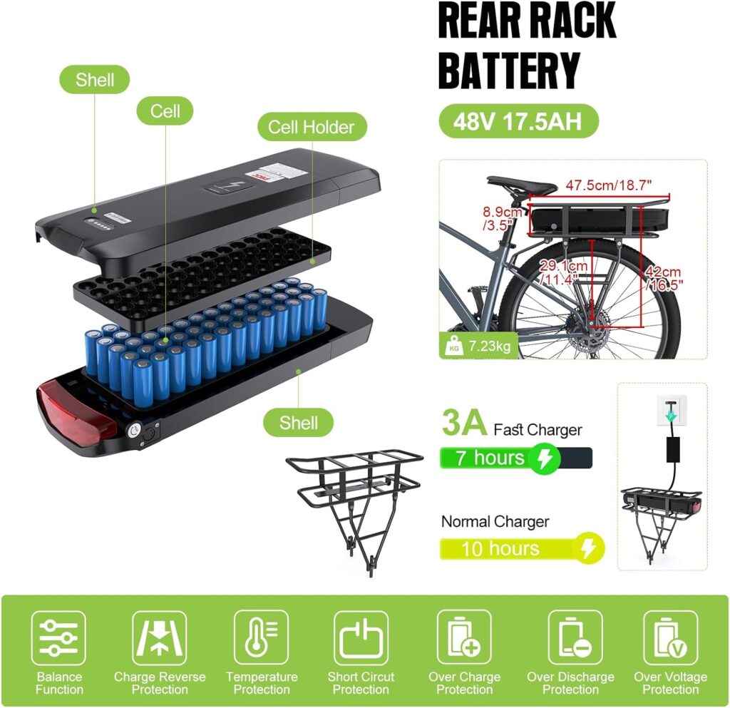 BAFANG BBS02B 48V 750W Mid Drive Kit，Electric Bike Conversion Kits with Ebike Battery (Optional),Ebike DIY Mid Motor Kit for Mountain Bike(68-73mm Bracket Size)